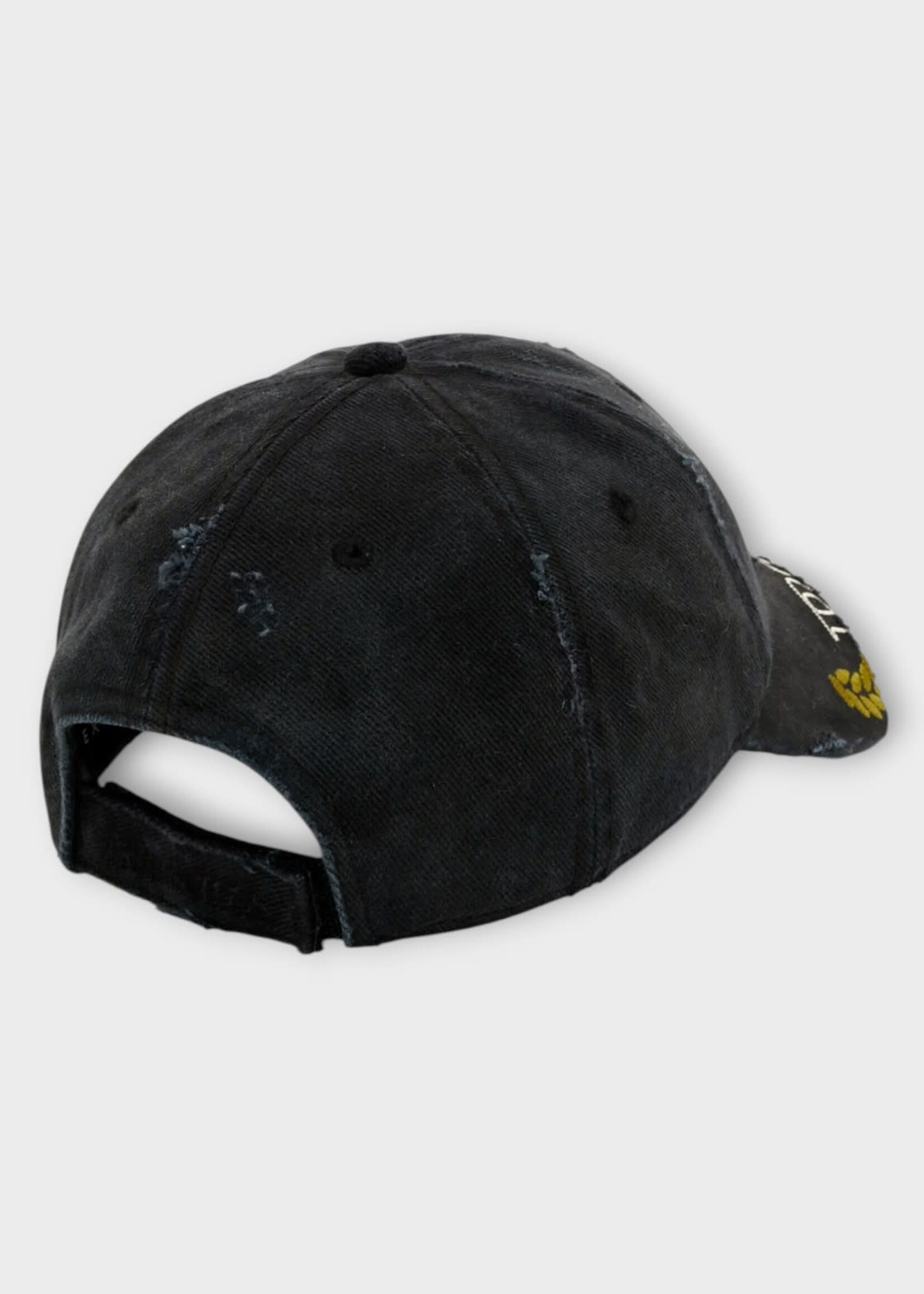 Martine Rose Martine Rose Hat, Black, Cut Peak Embroidered Cap In Black