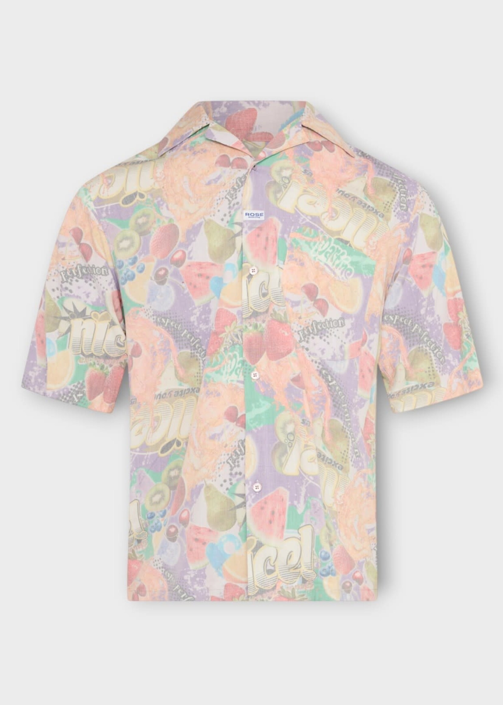 Martine Rose Martine Rose Shirt, Print, Boxy Short Sleeve Shirt In Multicolour w/ Fruits Print
