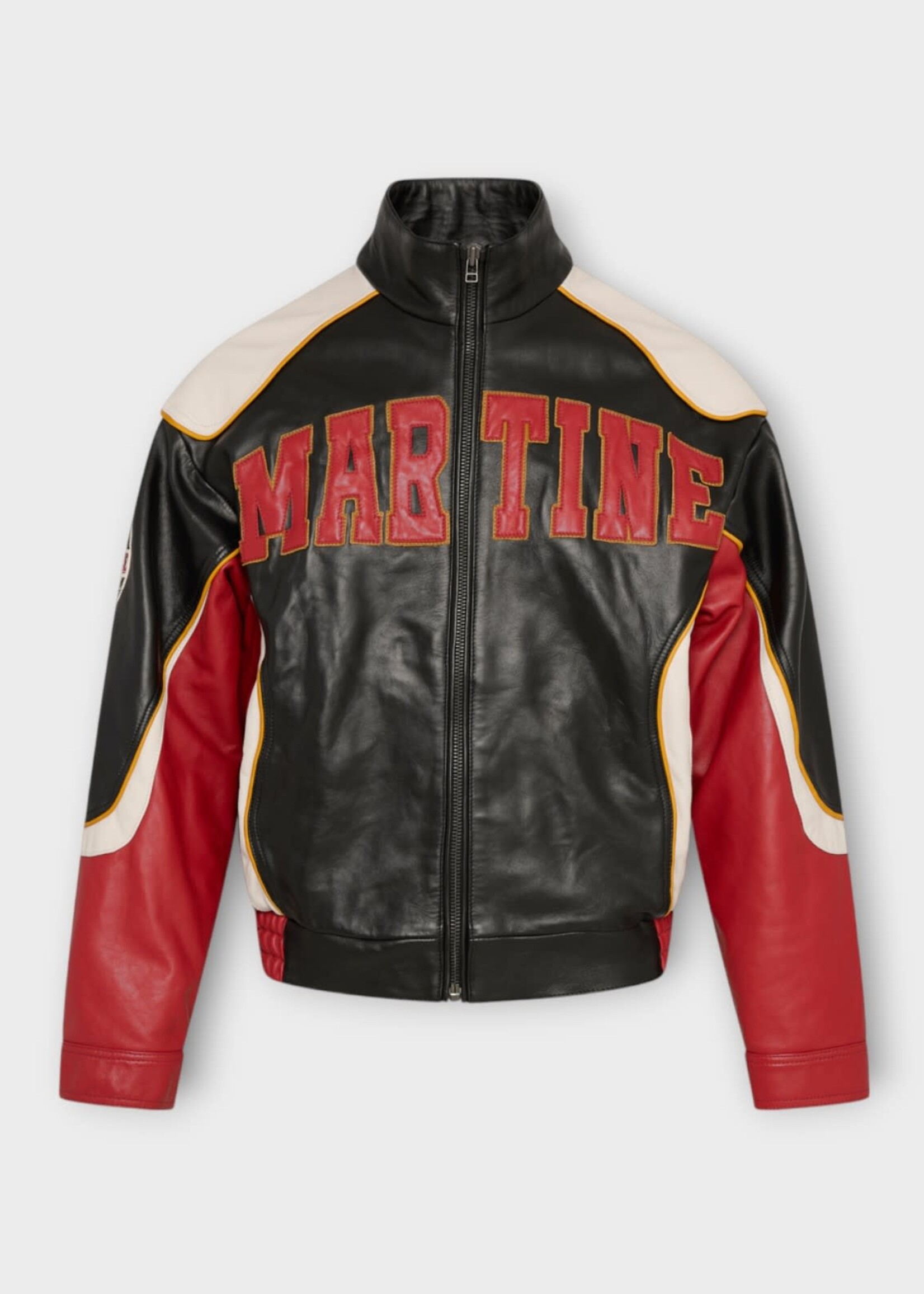 Martine Rose Martine Rose Jacket, Multi, Superbowl Leather Jacket In Black Red & White