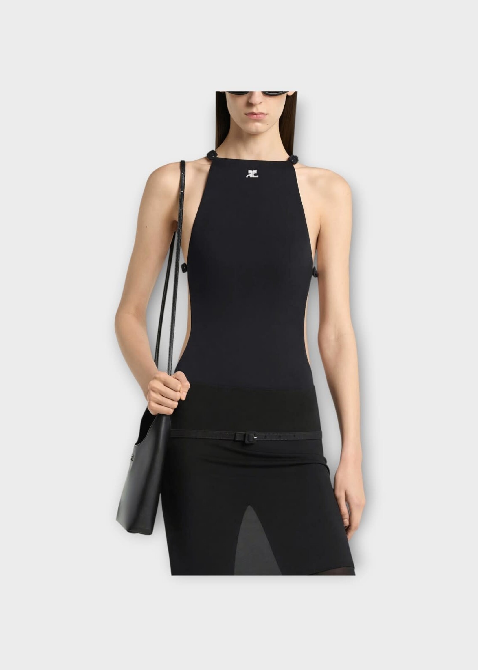 Courreges Courreges Swimwear, Black, Bucklee Cut Out One Piece Swimsuit In Black