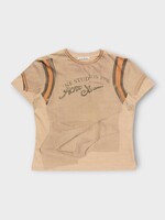 Acne Studio Acne Studio T-Shirt, Beige, Cotton Regular Crew Neck T-Shirt in Sand Beige w/ Logo Print
