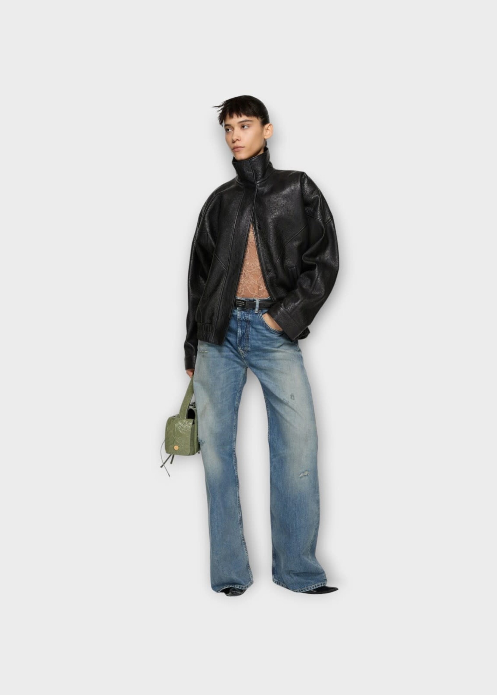 Acne Studio Acne Studio Jeans, Blue, Cotton Mid Waist Flare Leg Denim Pants In Mid Blue