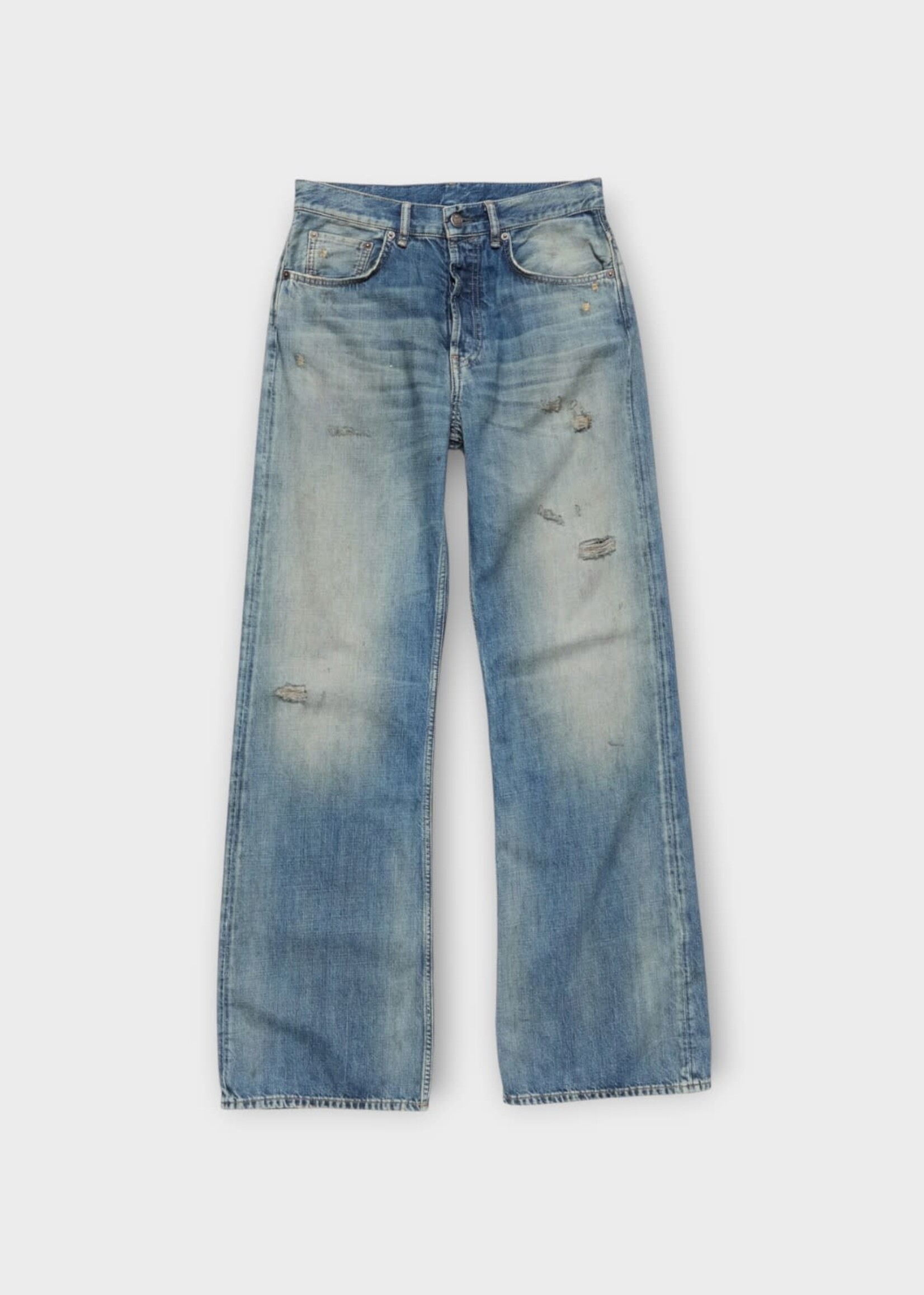 Acne Studio Acne Studio Jeans, Blue, Cotton Mid Waist Flare Leg Denim Pants In Mid Blue