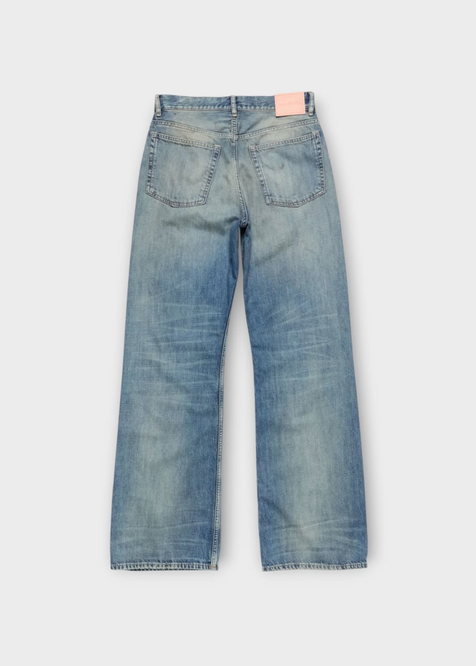 Acne Studio Acne Studio Jeans, Blue, Cotton Mid Waist Flare Leg Denim Pants In Mid Blue