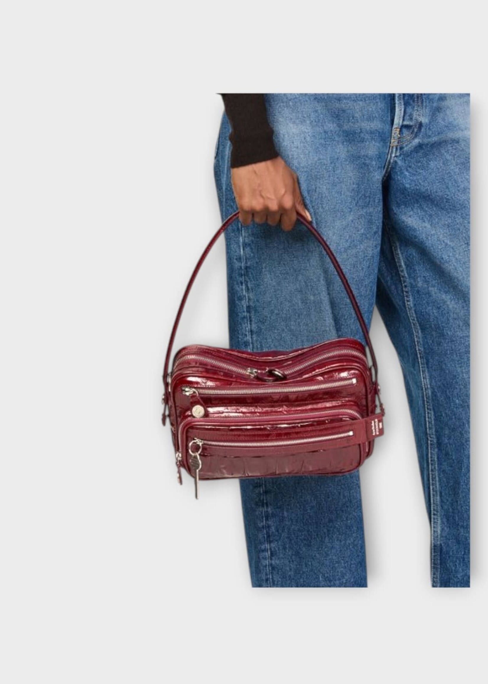 Acne Studio Acne Studio Bag, Red, Camero Party Croco Calf Leather Shoulder Bag In Burgundy