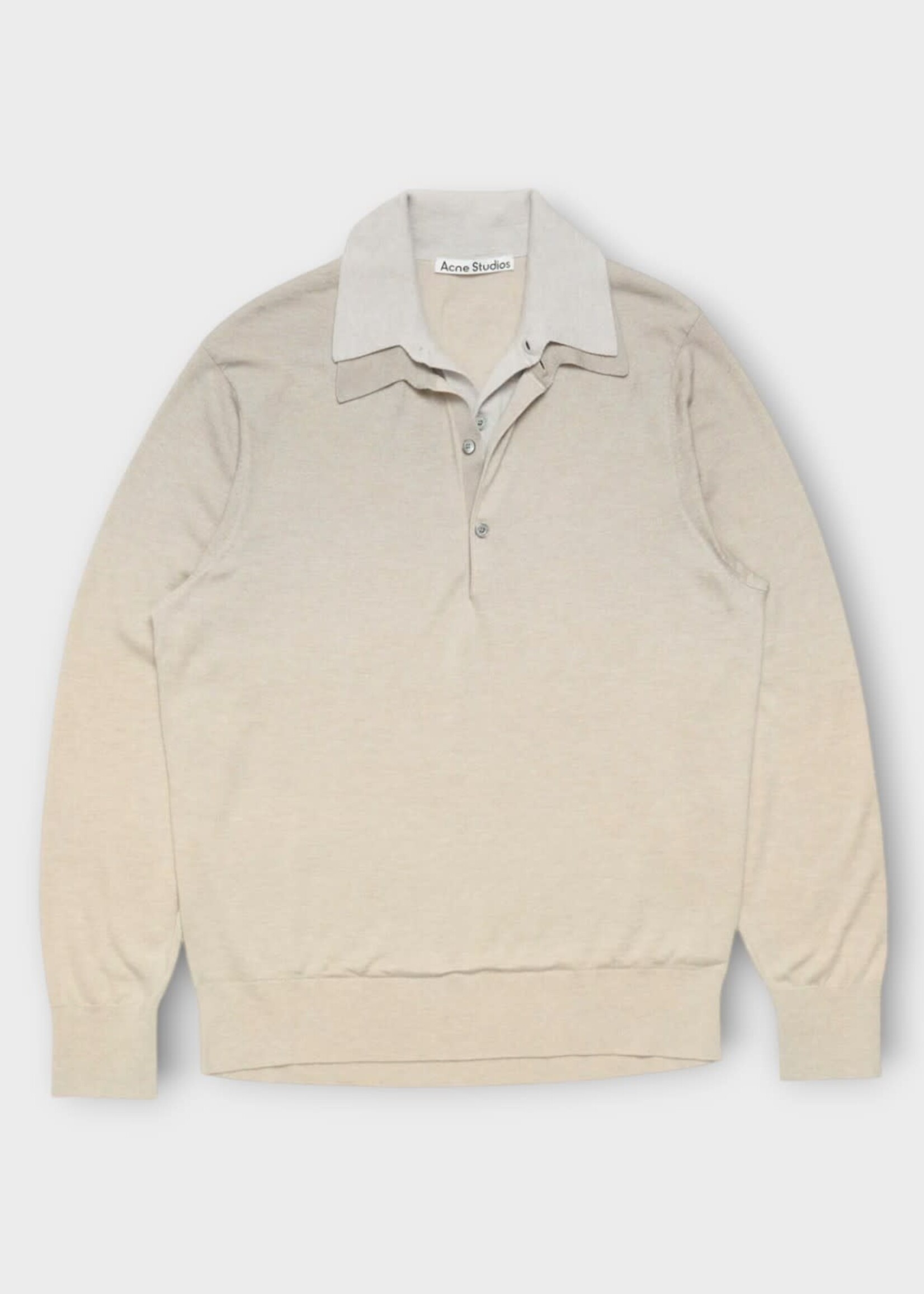 Acne Studio Acne Studio Knitwear, Beige, Silk & Cashmere Layered V-Neck Sweater In Beige & Grey