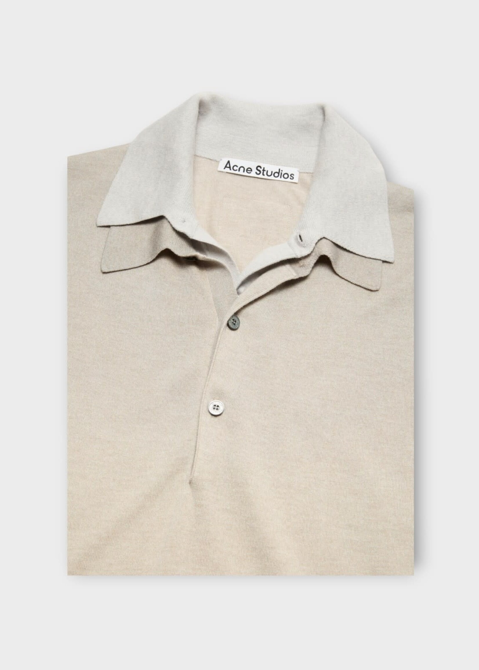 Acne Studio Acne Studio Knitwear, Beige, Silk & Cashmere Layered V-Neck Sweater In Beige & Grey