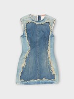 Acne Studio Acne Studio Dress, Blue, Denim Crew Neck Sleeveless Mini Dress In Mid Blue