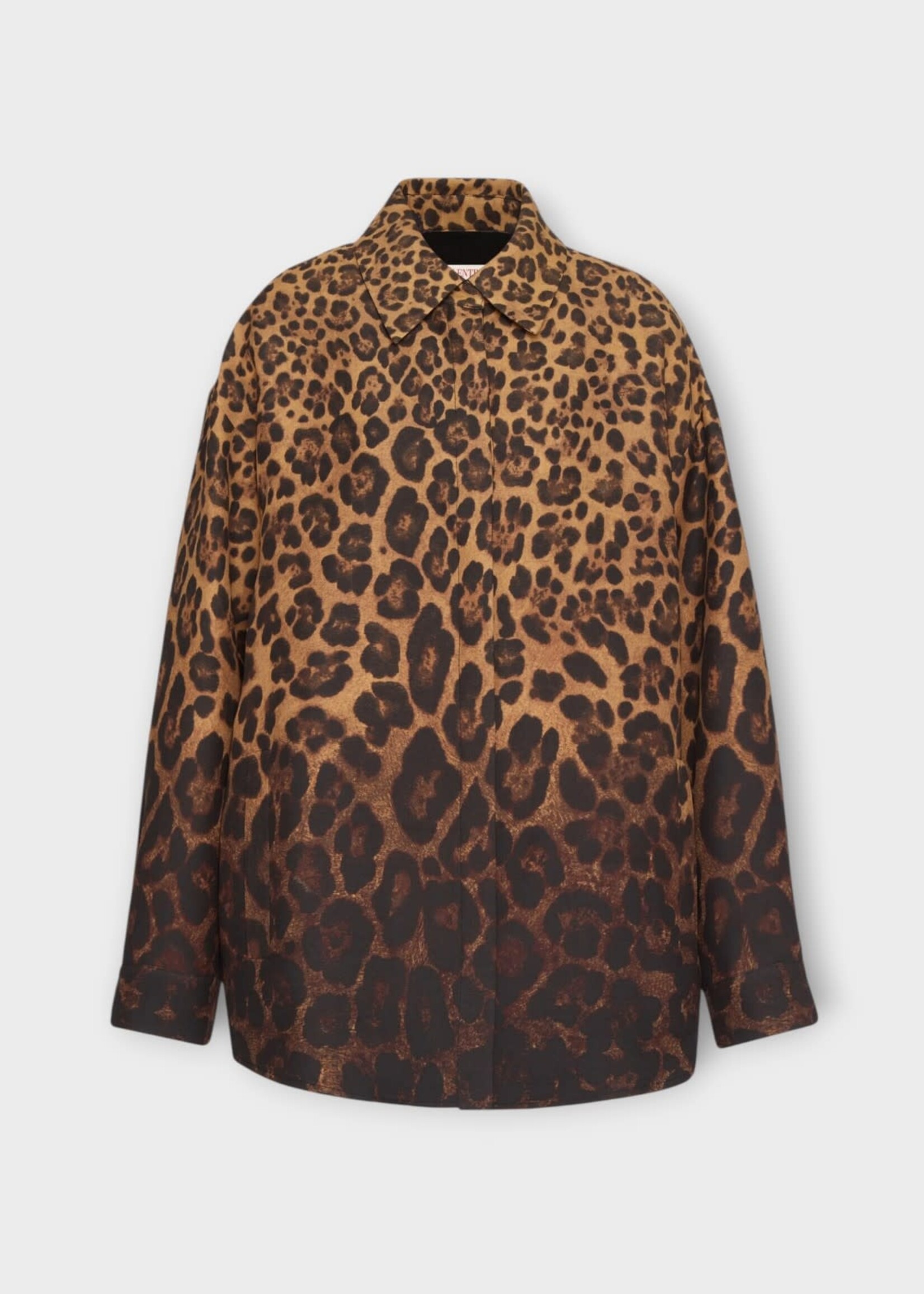 Valentino Valentino Shirt, Print, Virgin Wool & Silk Oversized Animal Print Shirt in Ombre