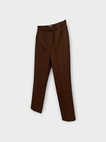 Loro Piana Loro Piana Trousers, Brown, Valerio Linen Elasticated Waist Wide Leg Pants In Carob Bean