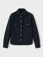 Loro Piana Loro Piana Jacket, Navy, Kaylan Linen & Cotton Overshirt In Blue Navy w/ Chest Pockets