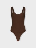 Alaia Alaia Top, Brown, Sleeveless Bodysuit in Chocolate
