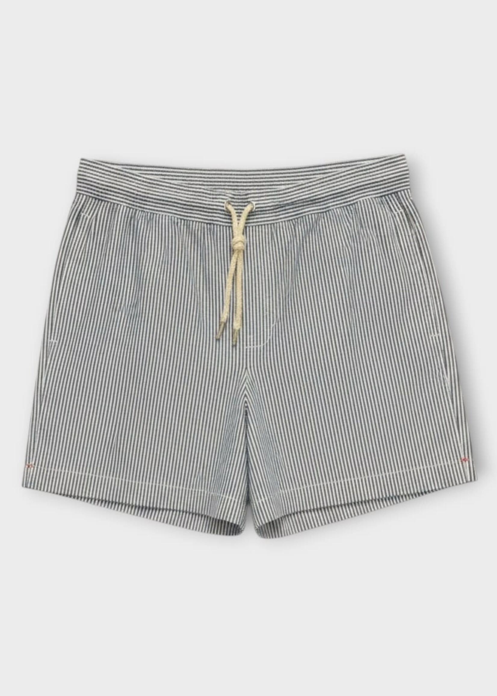 Orlebar Brown Orlebar Brown Swimwear, Print, Boxer III Drawcord Swim Trunks in Nova Blue w/ Seersucker Stripe