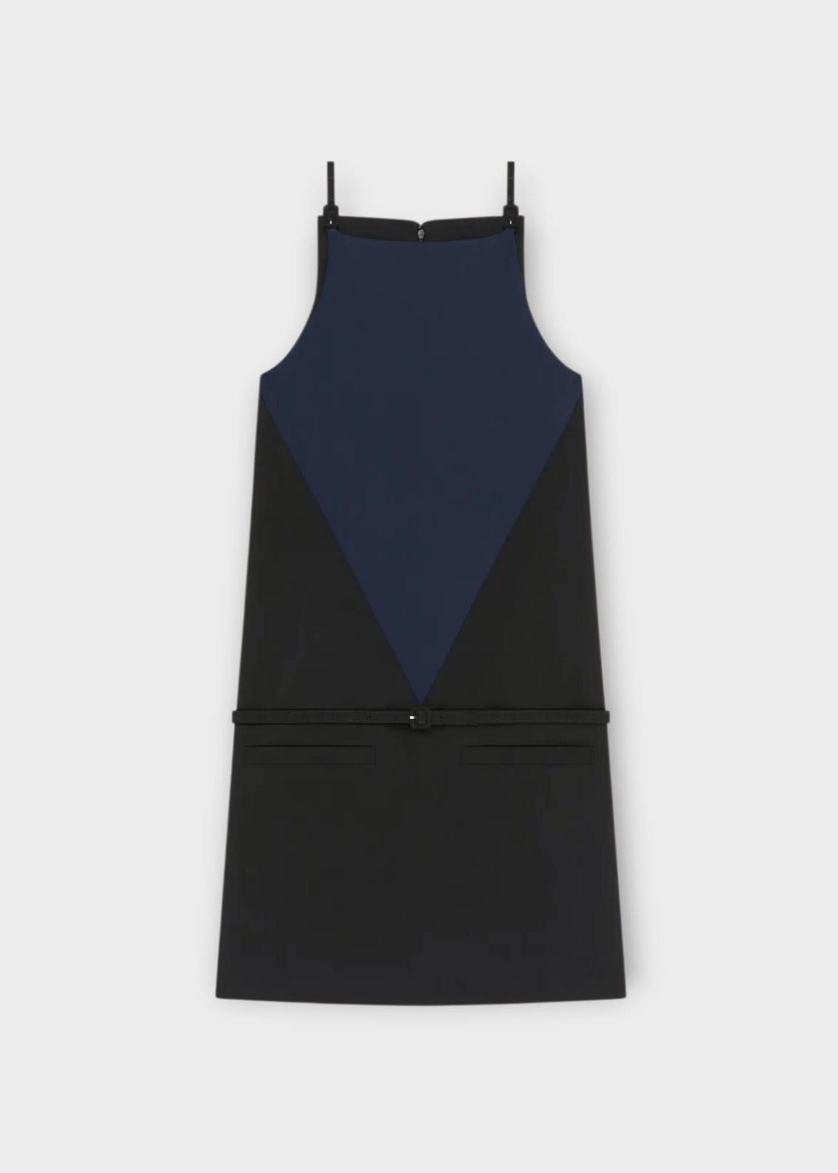 Courreges Courreges Dress, Multi, V-Line Jersey Mini Dress In Midnight Blue & Black #14
