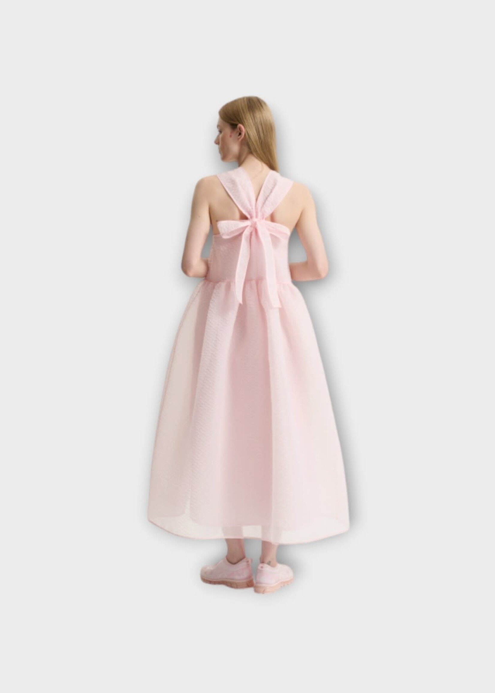 Cecilie Bahnsen Cecilie Bahnsen Dress, Pink, Cbdora Plumeria Sleeveless Long  Dress In Blush Pink w/ Voluminous Skirt