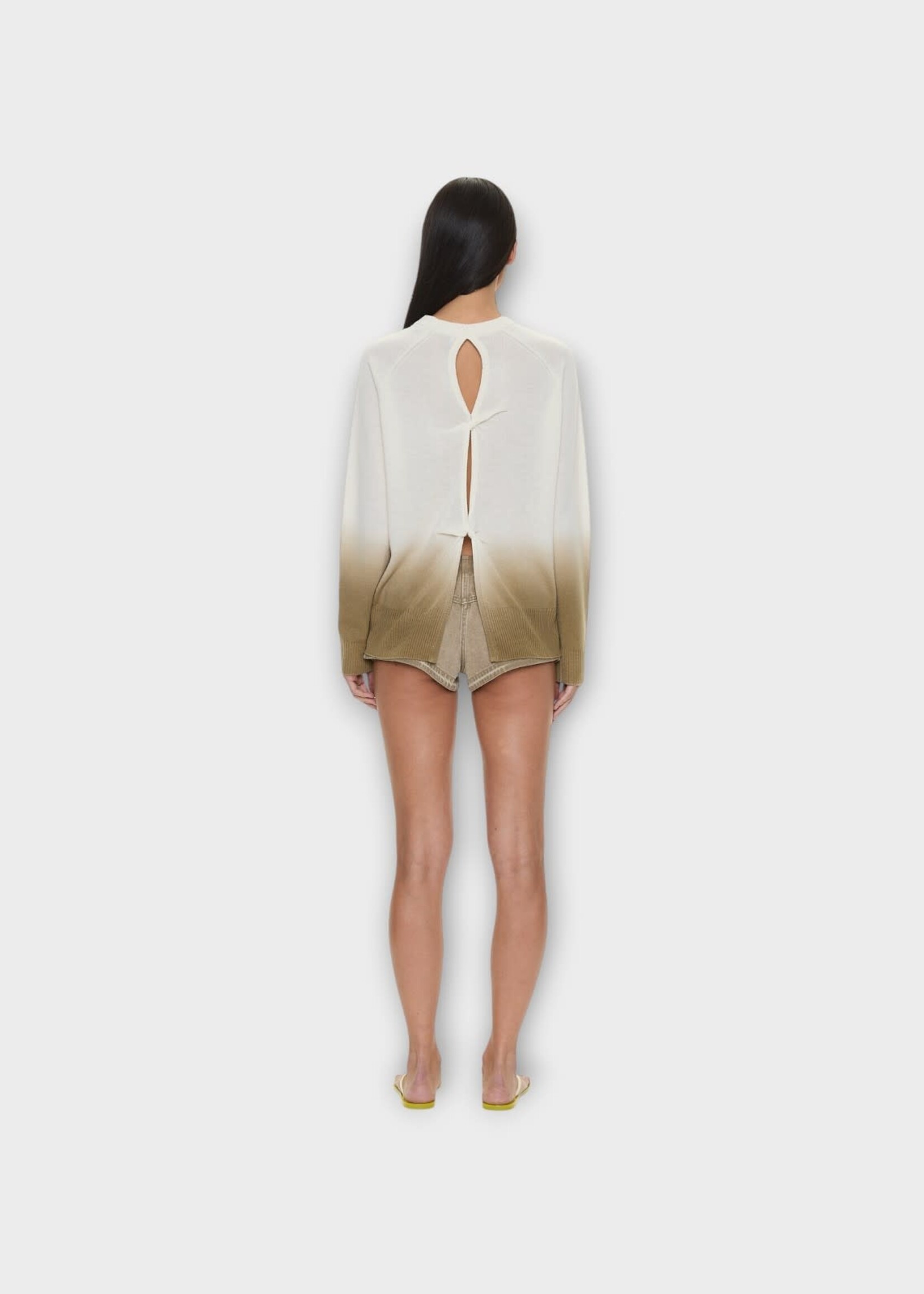 Christopher Esber Christopher Esber Knitwear, Multi, Ombre Monument Cashmere Sweater In Chalk & Shore