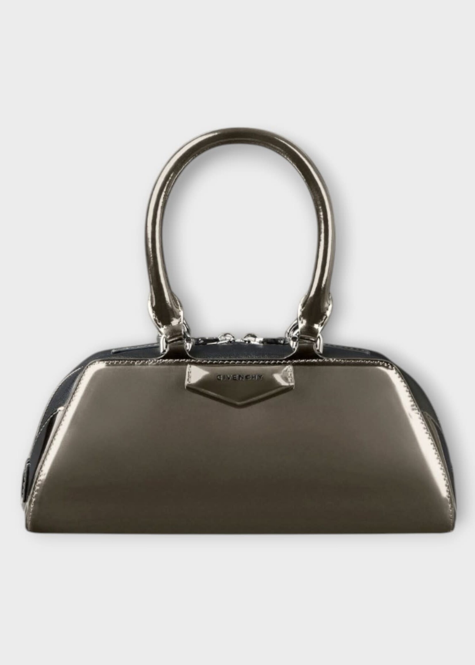 Givenchy Givenchy Bag, Black, Antigona East West Leather In Gun Metal w/ Mirror Effect