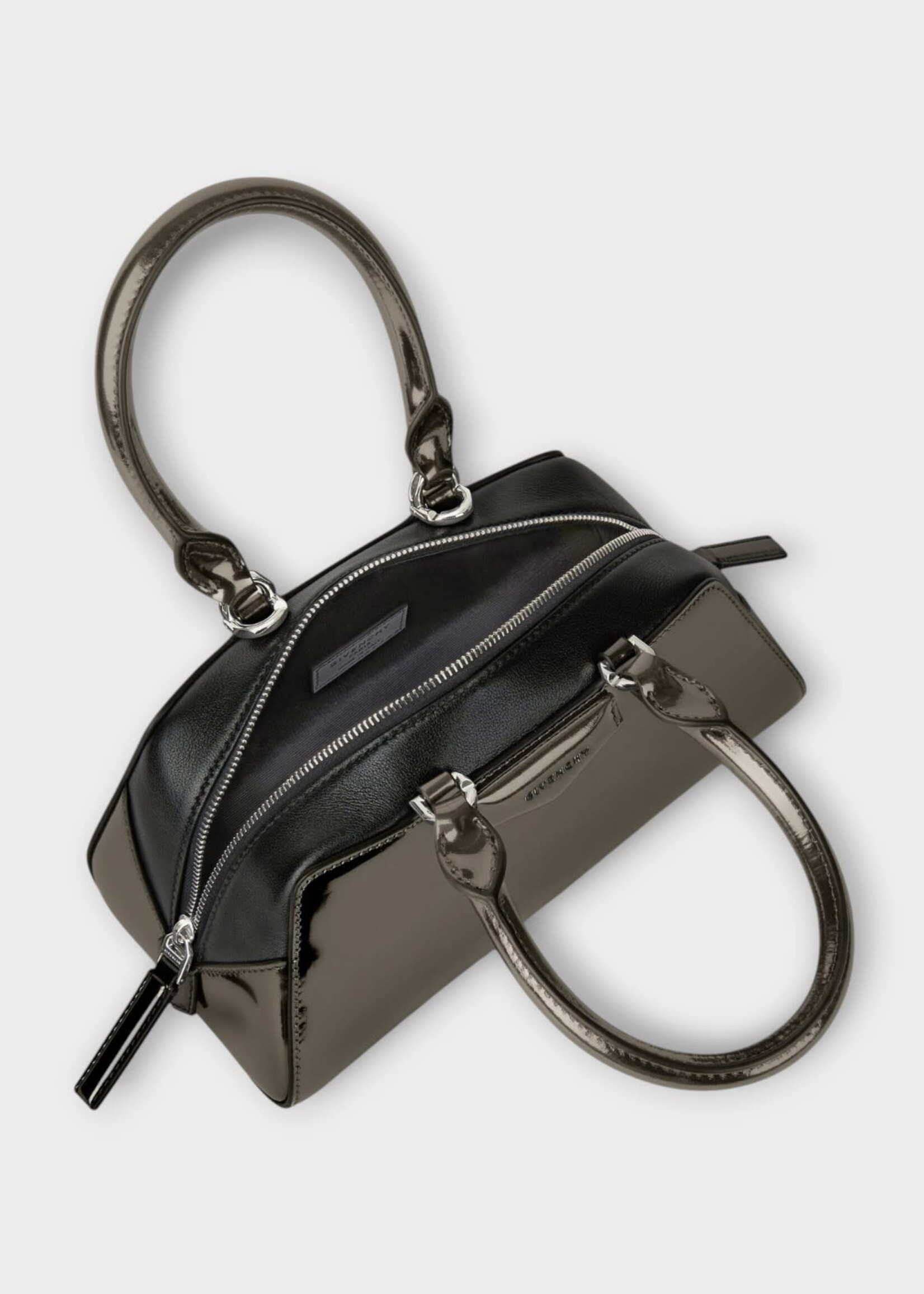 Givenchy Givenchy Bag, Black, Antigona East West Leather In Gun Metal w/ Mirror Effect