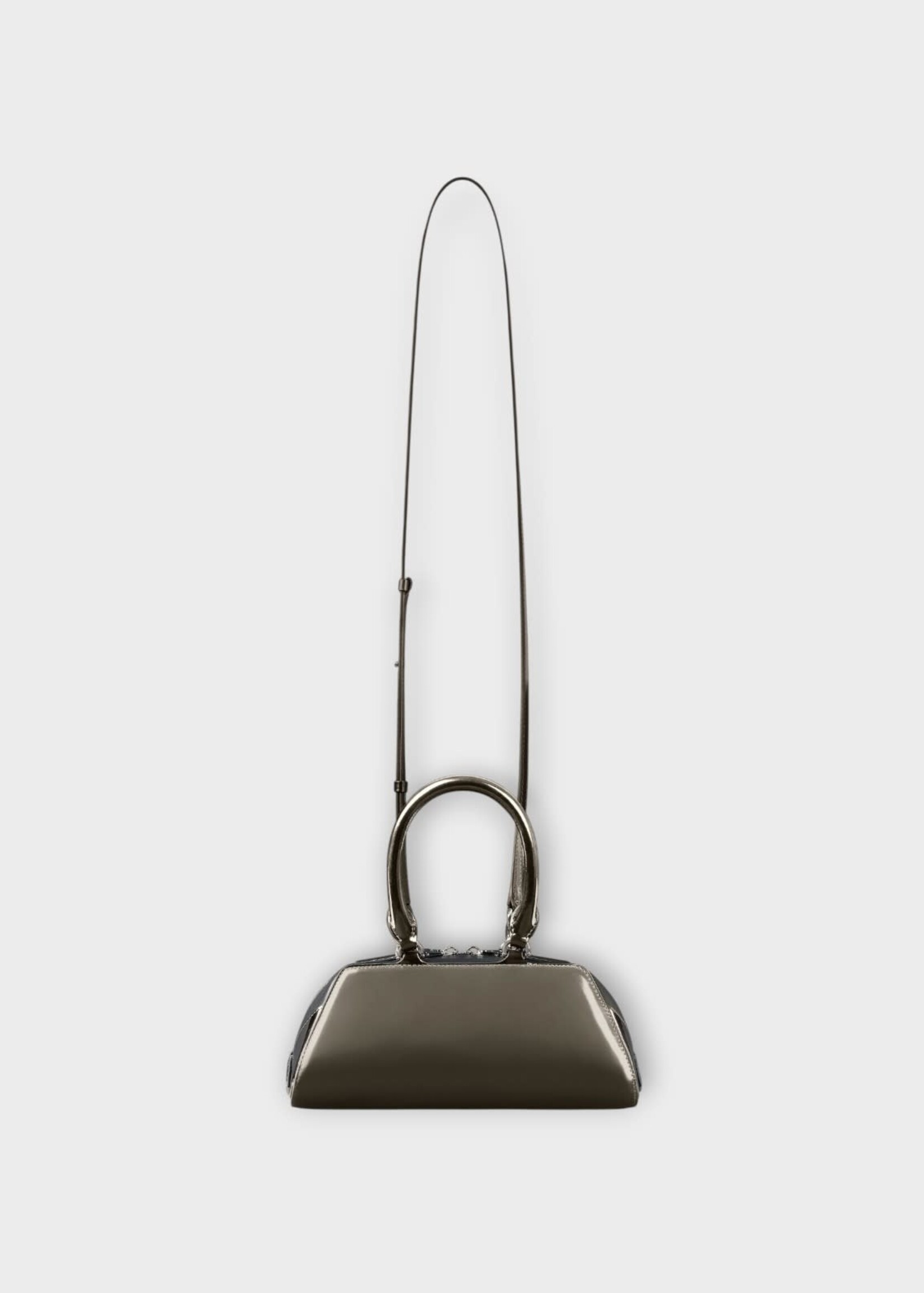 Givenchy Givenchy Bag, Black, Antigona East West Leather In Gun Metal w/ Mirror Effect