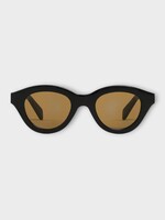 Celine Celine Sunglasses, Black, Triomphe Mini 01 Round Acetate Frame In Black w/ Nicotine Lenses