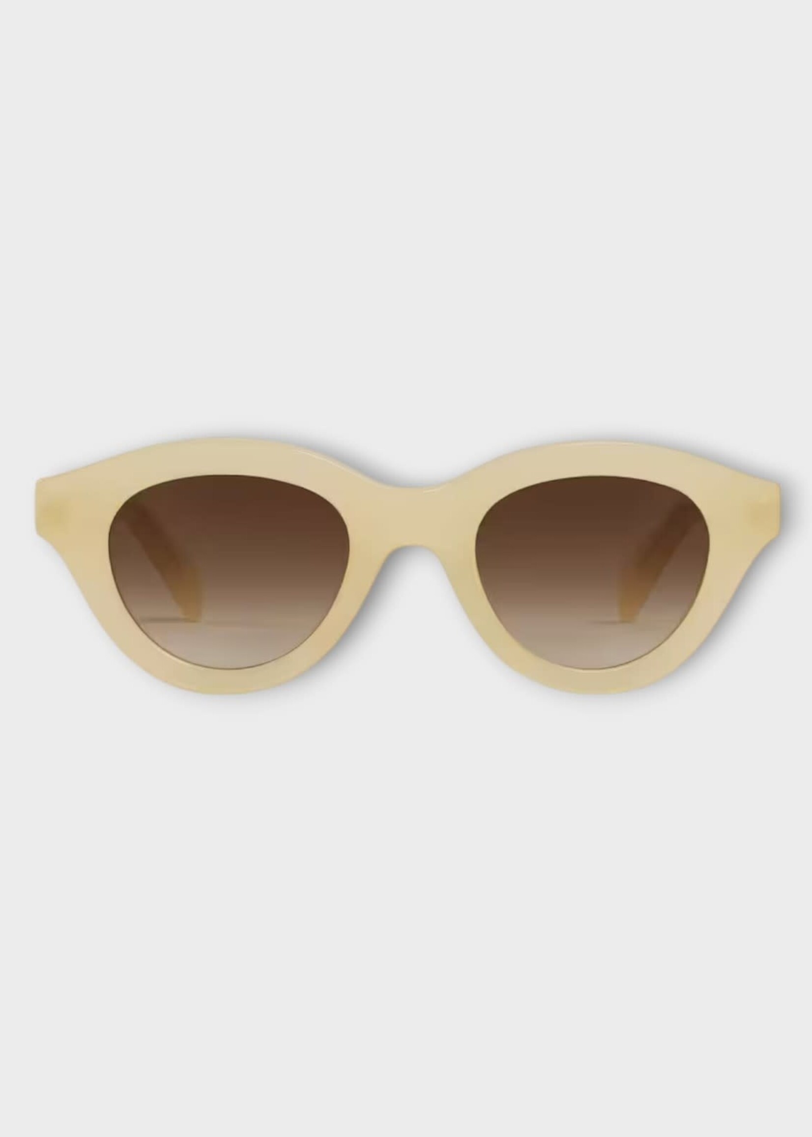 Celine Celine Sunglasses, Beige, Triomphe Mini 01 Round Acetate Frame In Milky Light Orange w/ Gradient Brown Lenses