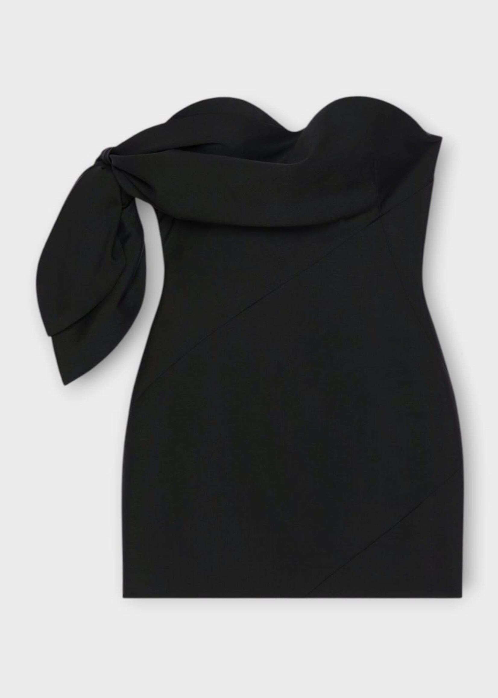 Givenchy Givenchy Dress, Black, Wool & Mohair Bustier Mini Dress In Black w/ Bow Detail