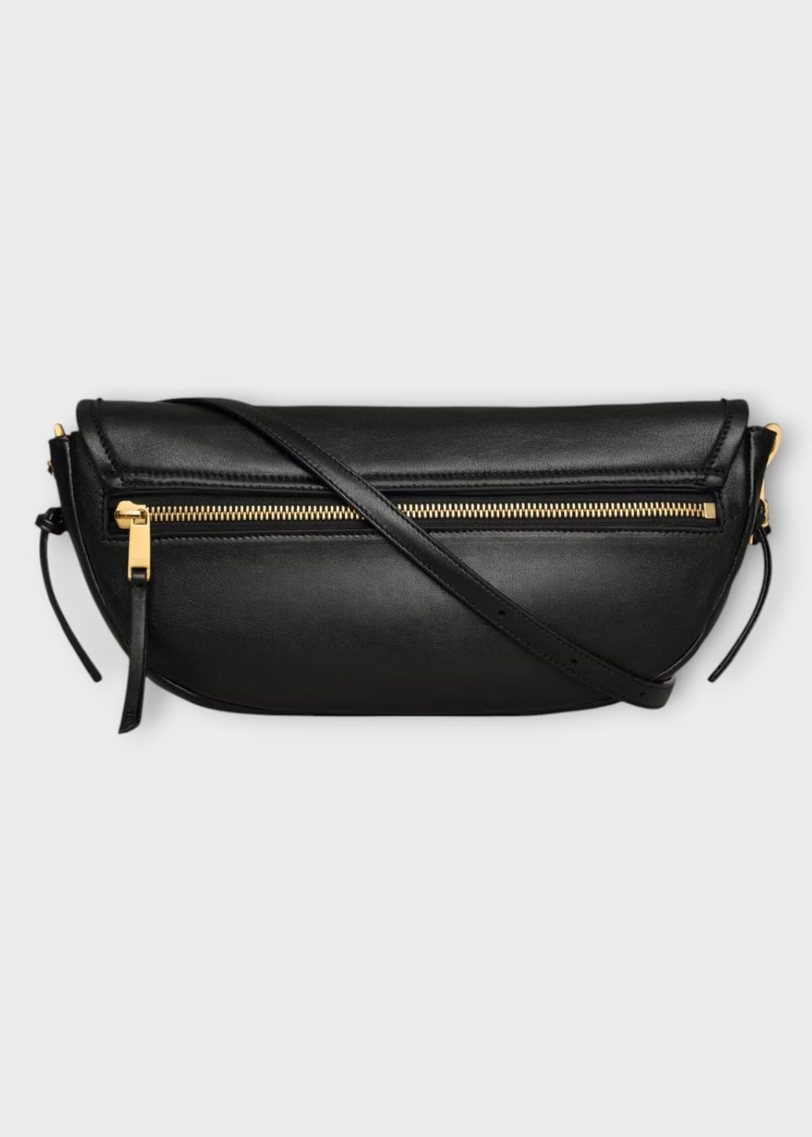 Celine Celine Bag, Black, Soft Triomphe Supple Shiny Lambskin Small Halfmoon Shoulder Bag