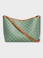 Celine Celine Bag, Print, Triomphe Canvas & Calfskin Soft Shopper In Light Kaki & Sky Blue