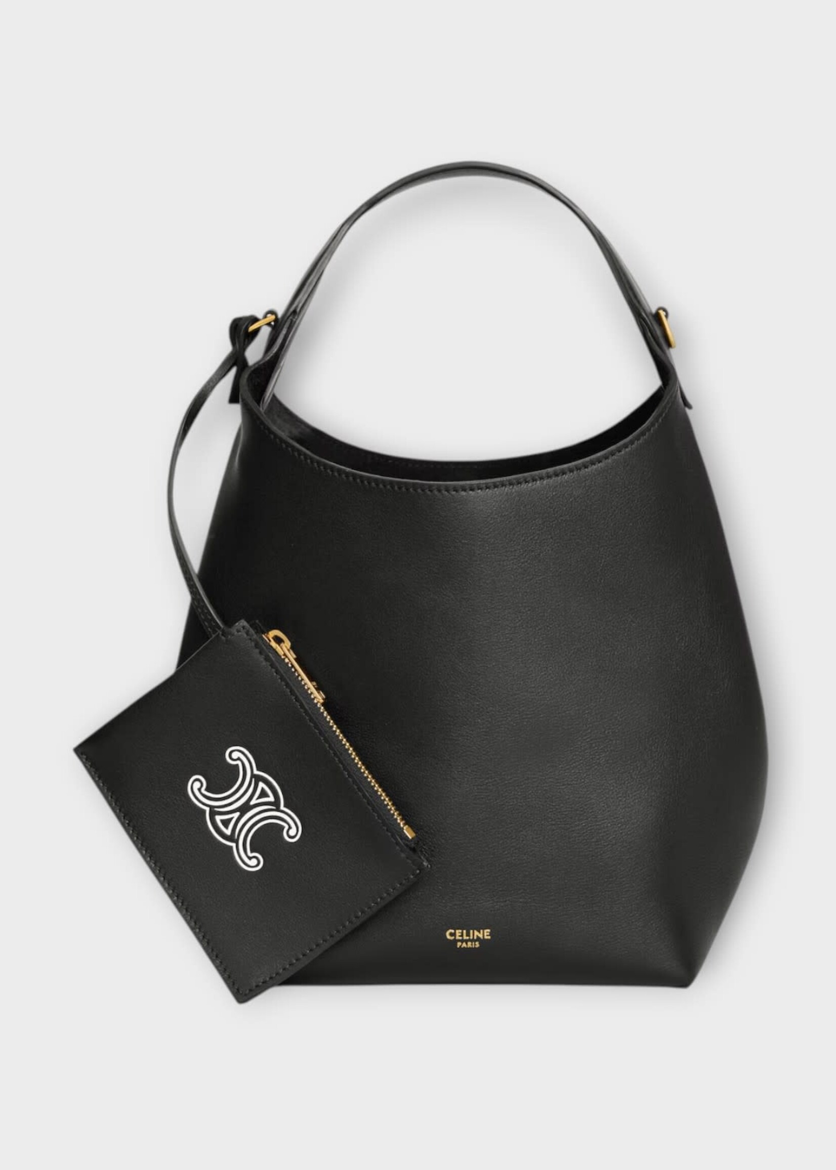 Celine Celine Bag, Black, Supple & Smooth Calfskin Small Hobo Shoulder Bag