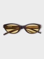 Jacquemus Jacquemus Sunglasses, Brown, Les Lunettes Curvo In Dark Brown Matt