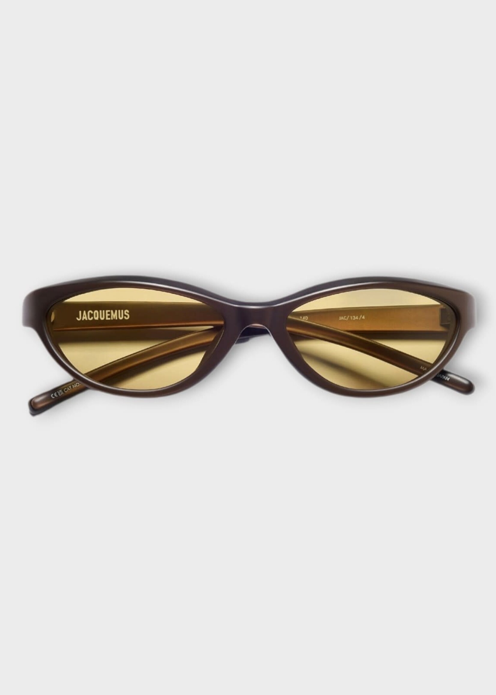 Jacquemus Jacquemus Sunglasses, Brown, Les Lunettes Curvo In Dark Brown Matt
