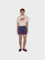 Bode Bode Short, Blue, Lakewood Technical Shorts in Blue w/ Embroidery