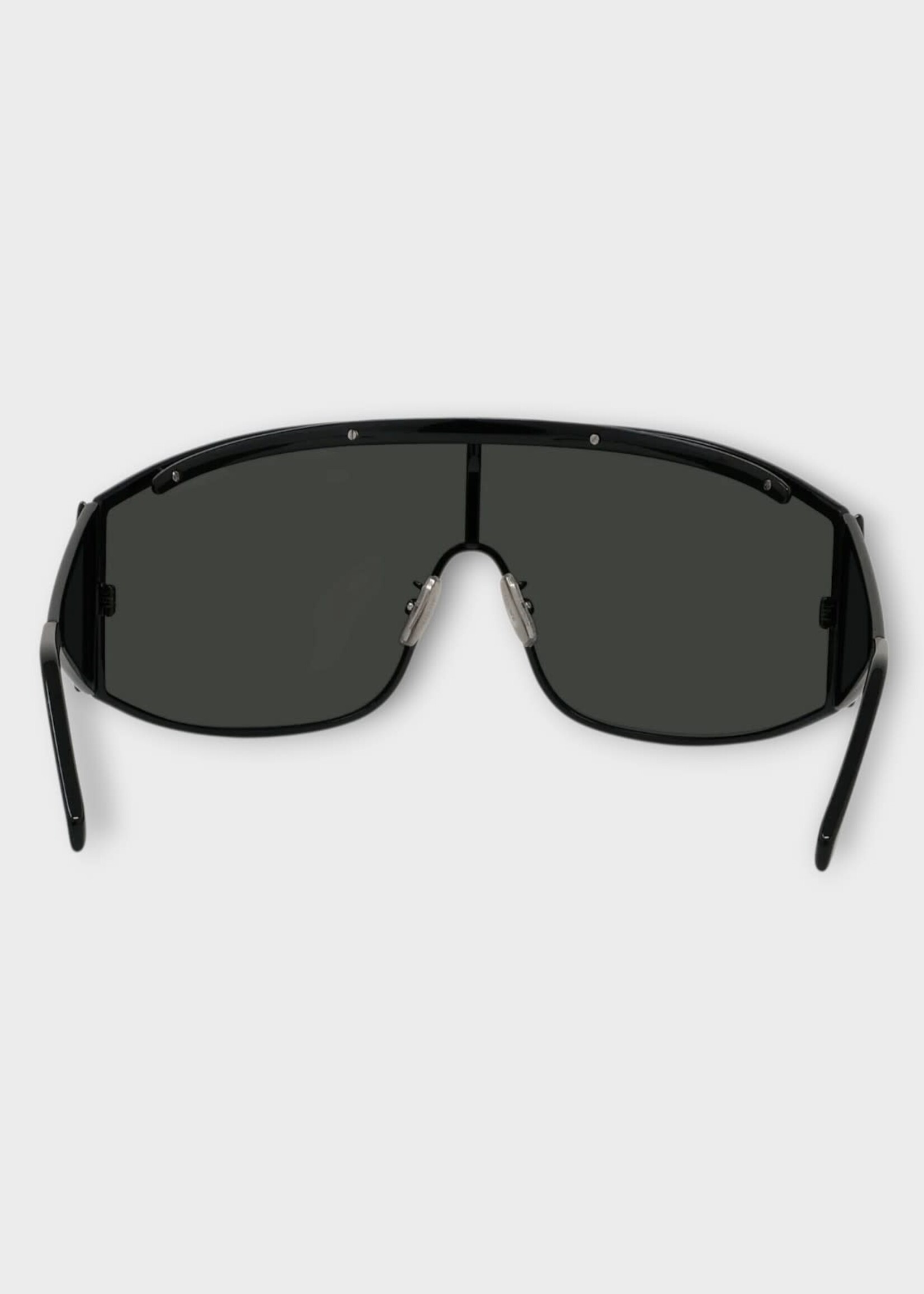 Loewe Loewe Sunglasses, Black, Metal Shield Shaped Sunglasses w/ Grey Lenses