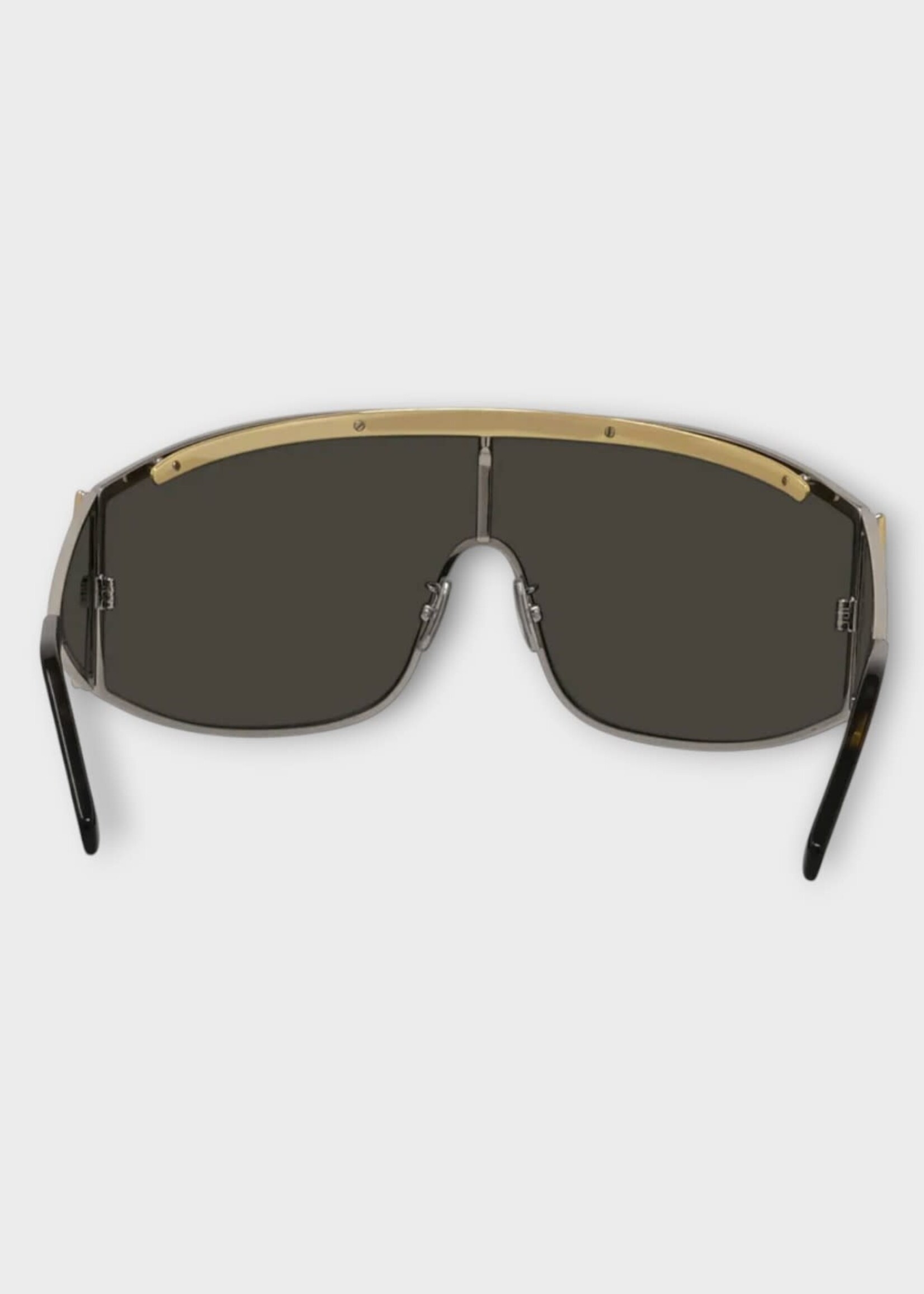 Loewe Loewe Sunglasses, Silver, Metal Shield Shaped Sunglasses in Silver w/ Grey Lenses