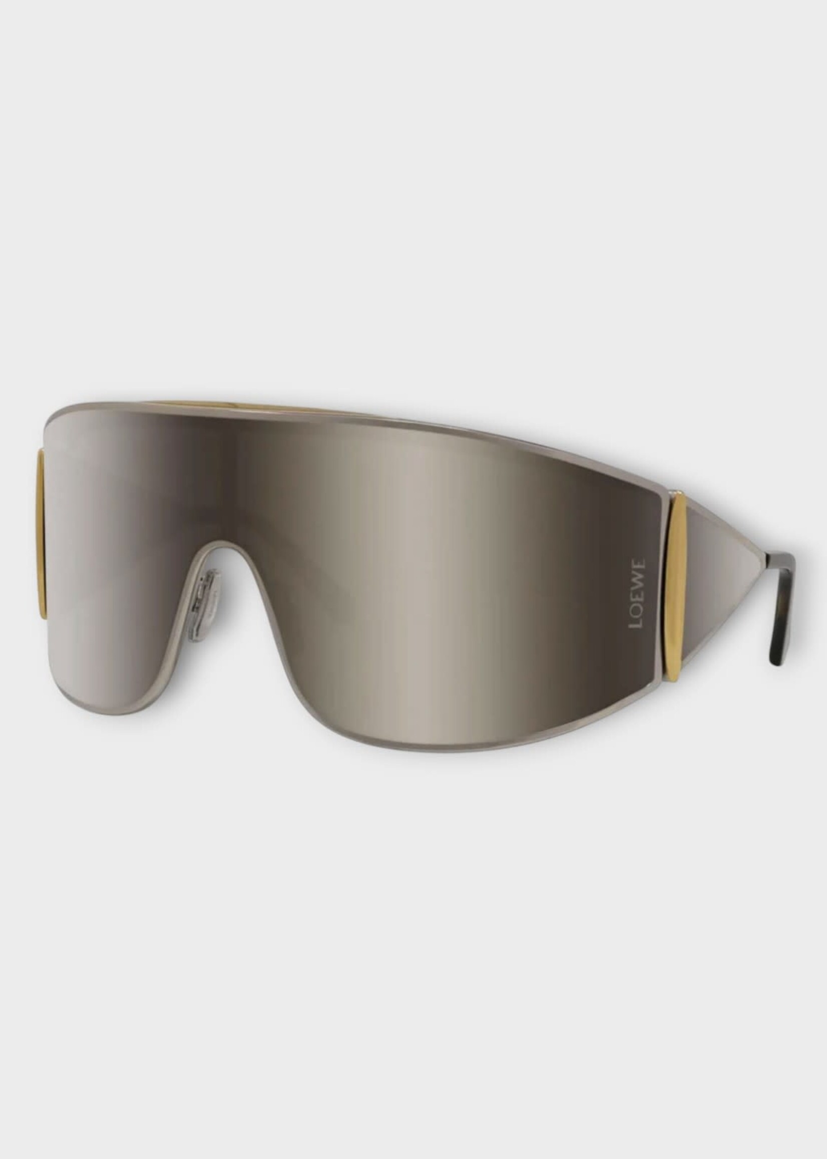 Loewe Loewe Sunglasses, Silver, Metal Shield Shaped Sunglasses in Silver w/ Grey Lenses