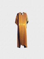 Marie Adam-Leenaerdt Marie Adam-Leenaerdt Dress, Print, Silk Satin Print Sunset Landscape Dress In Sunset Light Orange