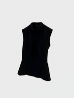 Marie Adam-Leenaerdt Marie Adam-Leenaerdt Top, Black, Velvet High Neck Sleeveless Body Top