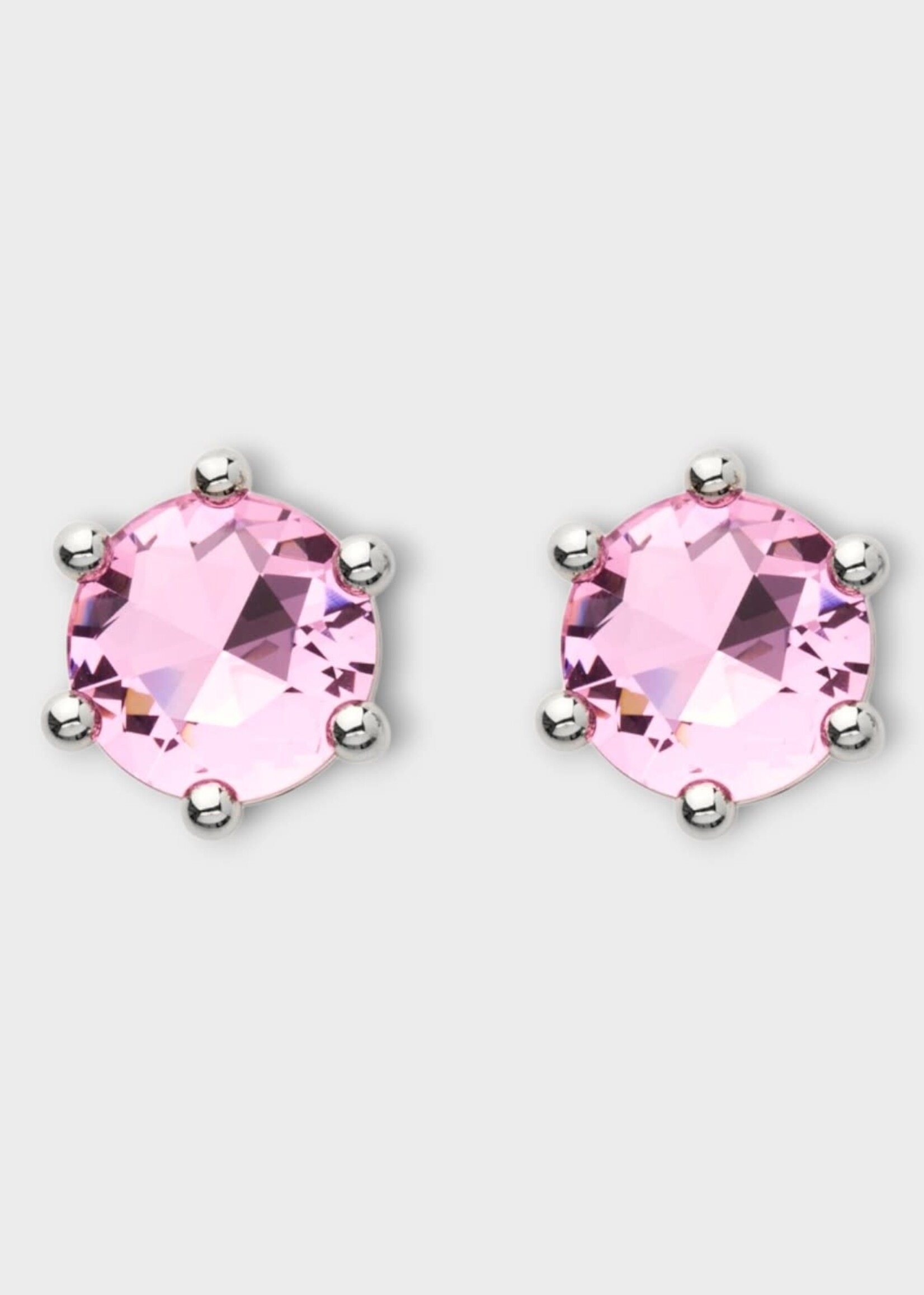 Marie Adam-Leenaerdt Marie Adam-Leenaerdt Earrings, Pink, Tbc Stud Set Earrings In Brass w/ Pink Crystal #1