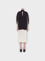 Lanvin Lanvin Top, Black, Knotted Loose Fit Crepe Top In Black w/ Cut Out Details