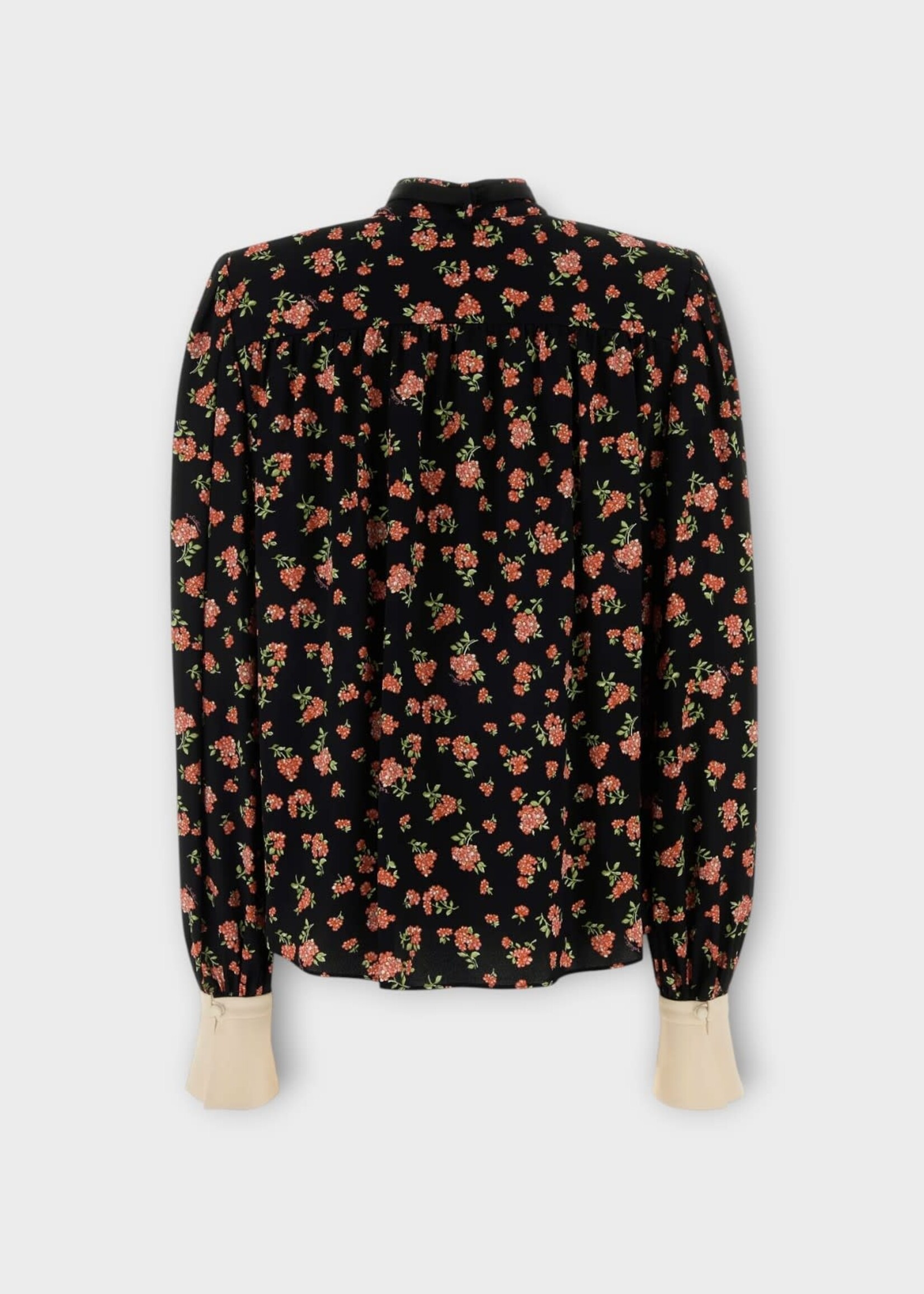 Valentino Valentino Shirt, Print, Embroidered Shirt In Black & Multicolor w/ Flower Print