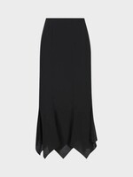 Valentino Valentino Skirt, Black, Crepe De Chine Midi Skirt In Black
