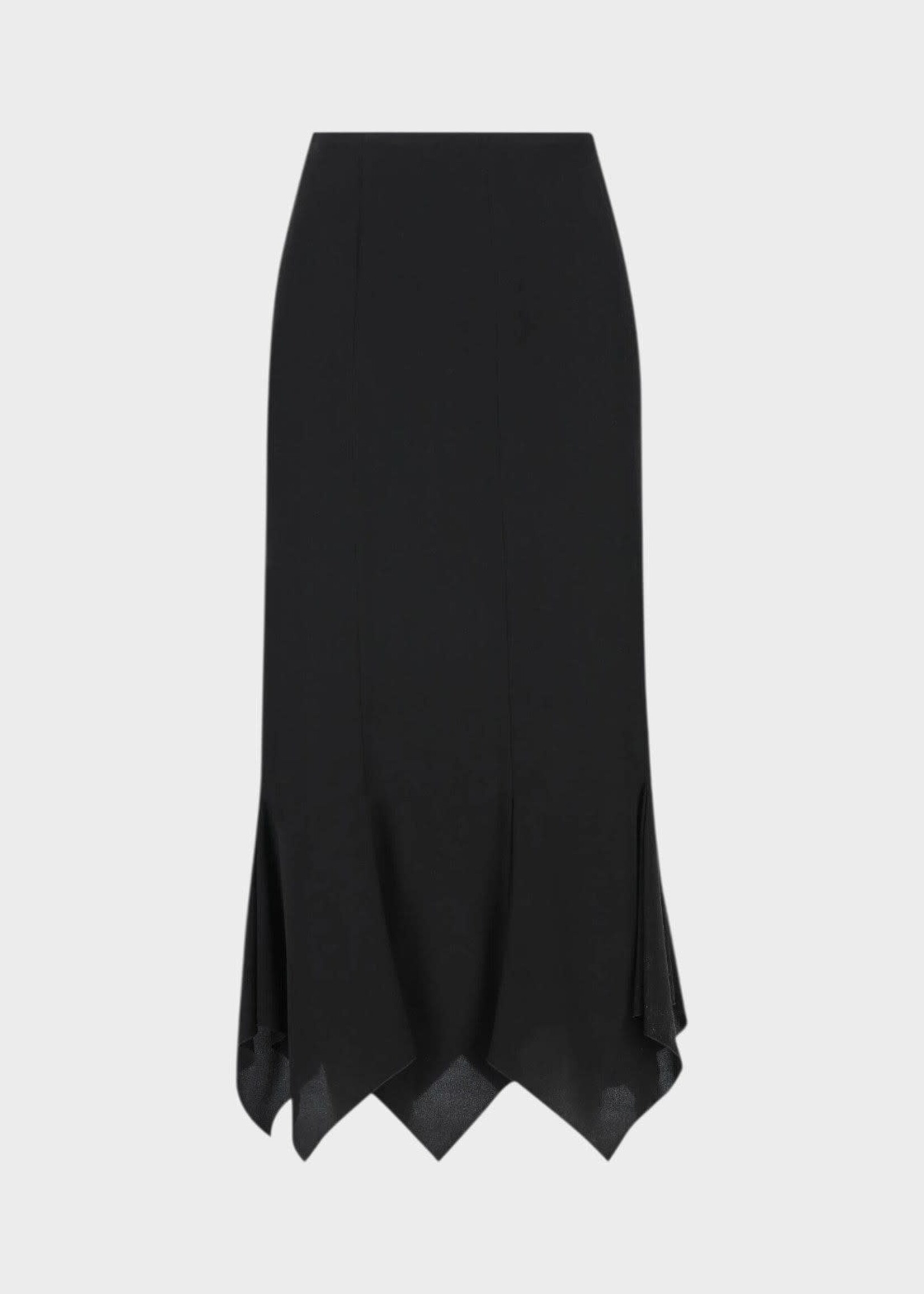 Valentino Valentino Skirt, Black, Crepe De Chine Midi Skirt In Black