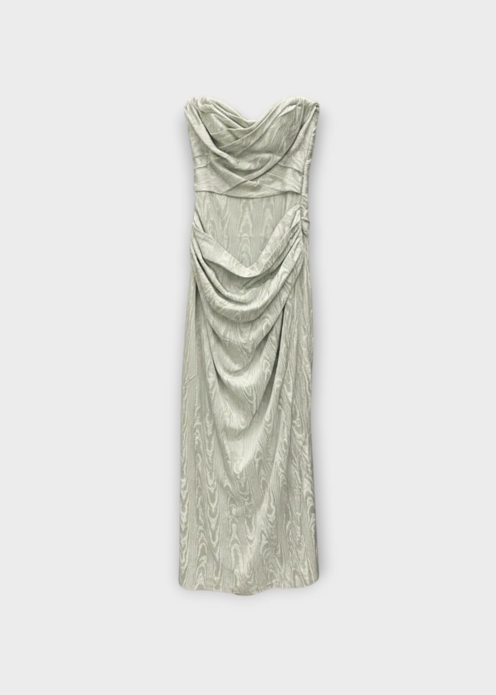 Valentino Valentino Dress, Green, Sleeveless Draped Gown In Matt Sage