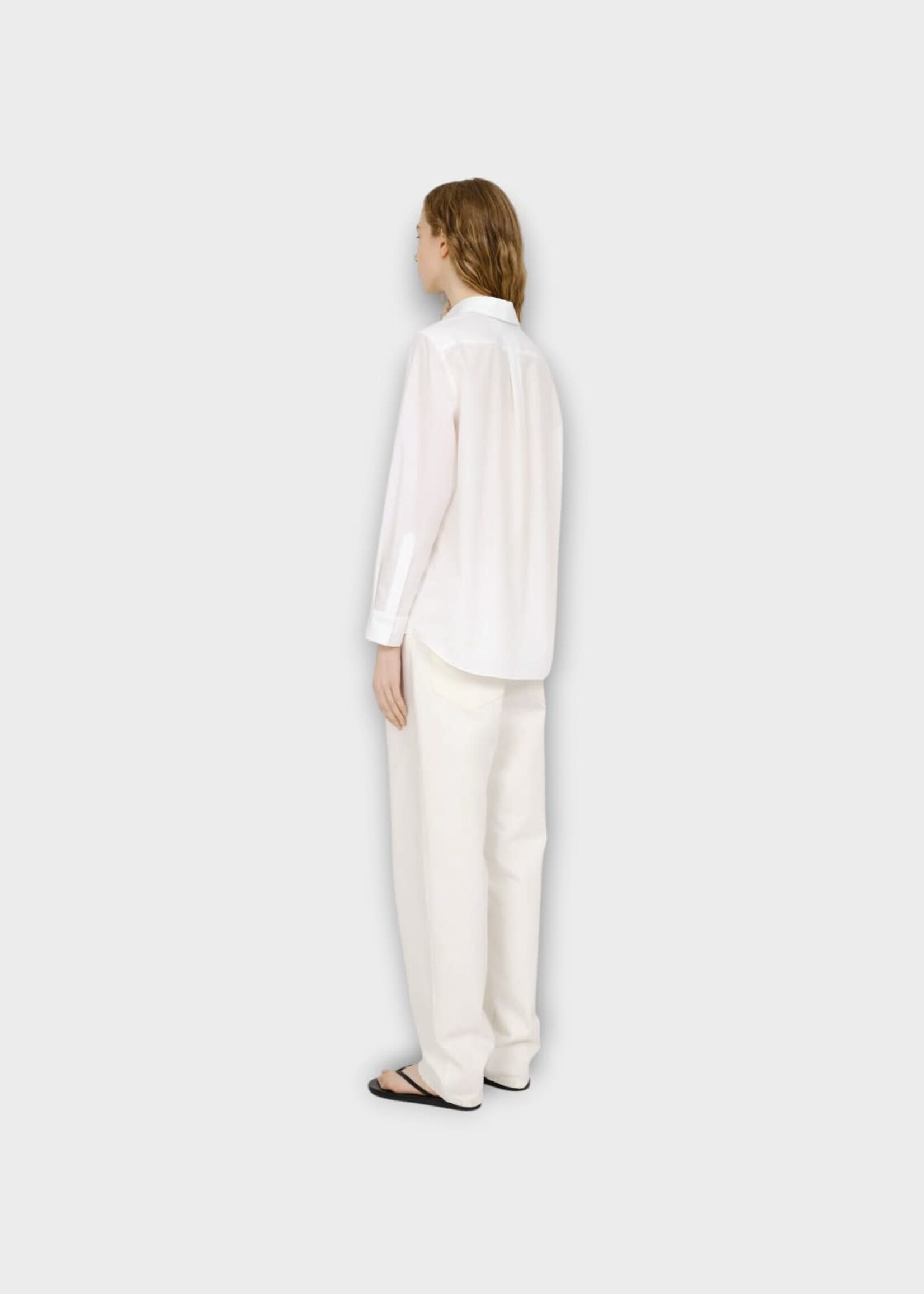 Partow Partow Shirt, White, Bryant Cotton Poplin Long Sleeve Shirt