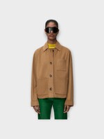 Loewe Loewe Jacket, Brown, Suede Leather Workwear Jacket In Tan