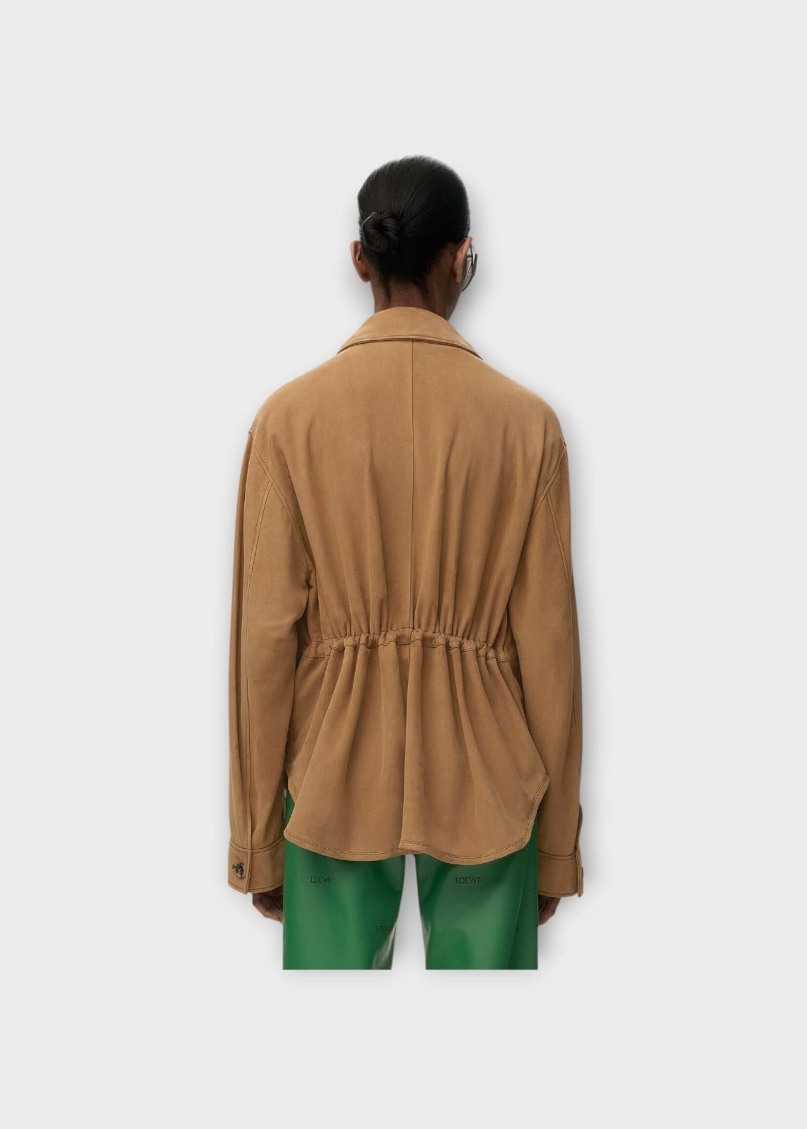Loewe Loewe Jacket, Brown, Suede Leather Workwear Jacket In Tan