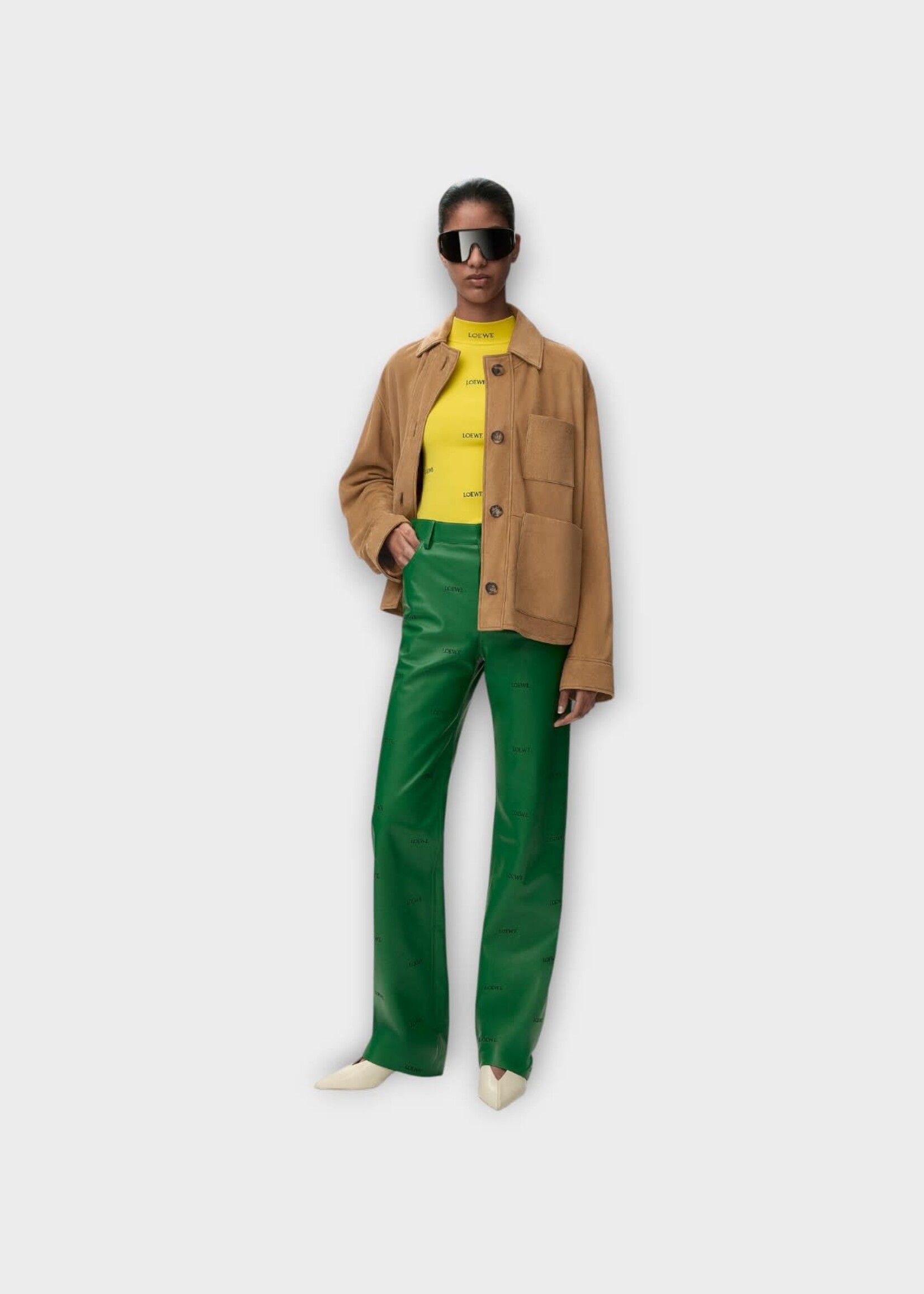 Loewe Loewe Jacket, Brown, Suede Leather Workwear Jacket In Tan