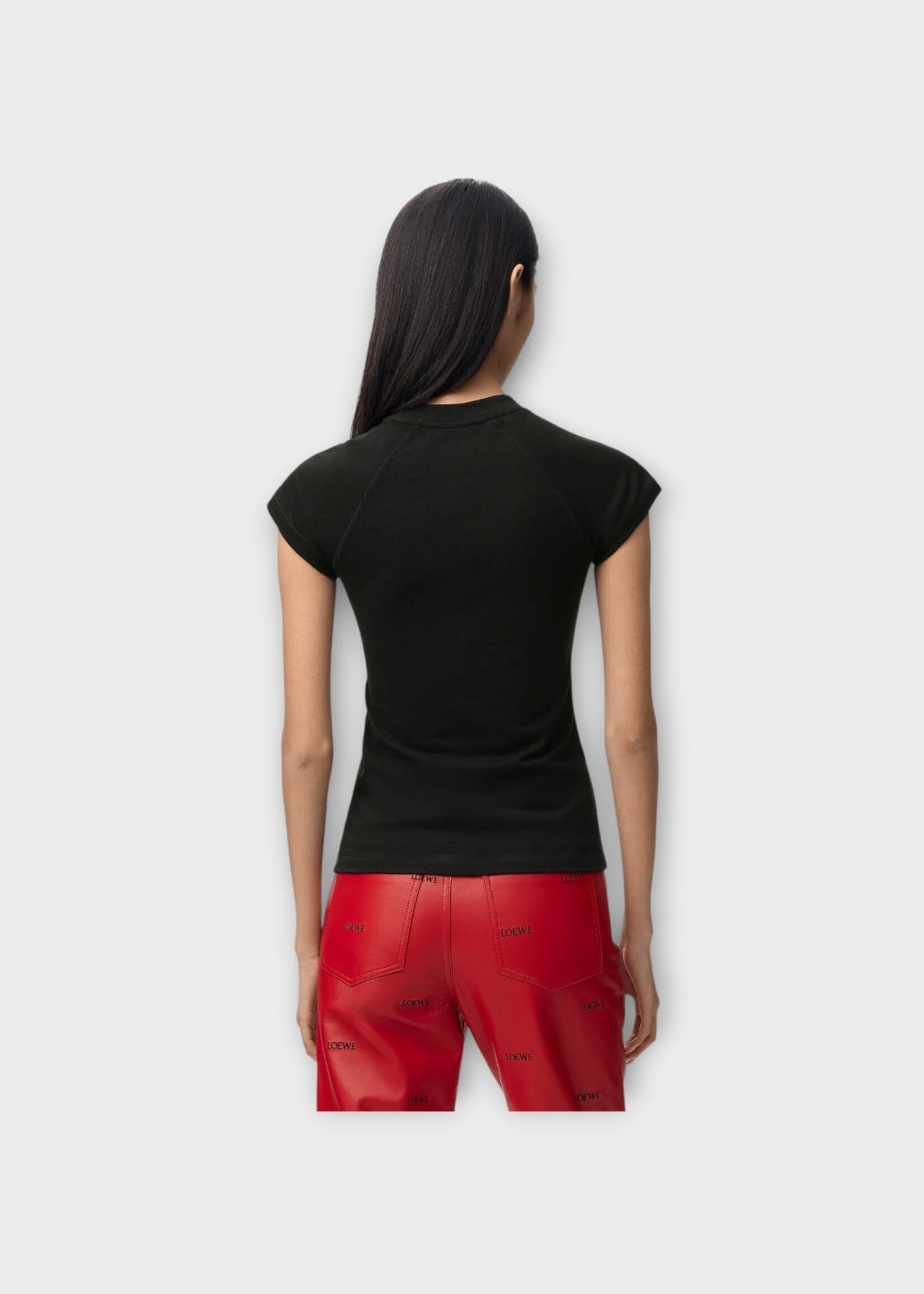 Loewe Loewe T-Shirt, Black, Cotton Small Fit Crew Neck T-Shirt In Black w/ Logo Embroidery