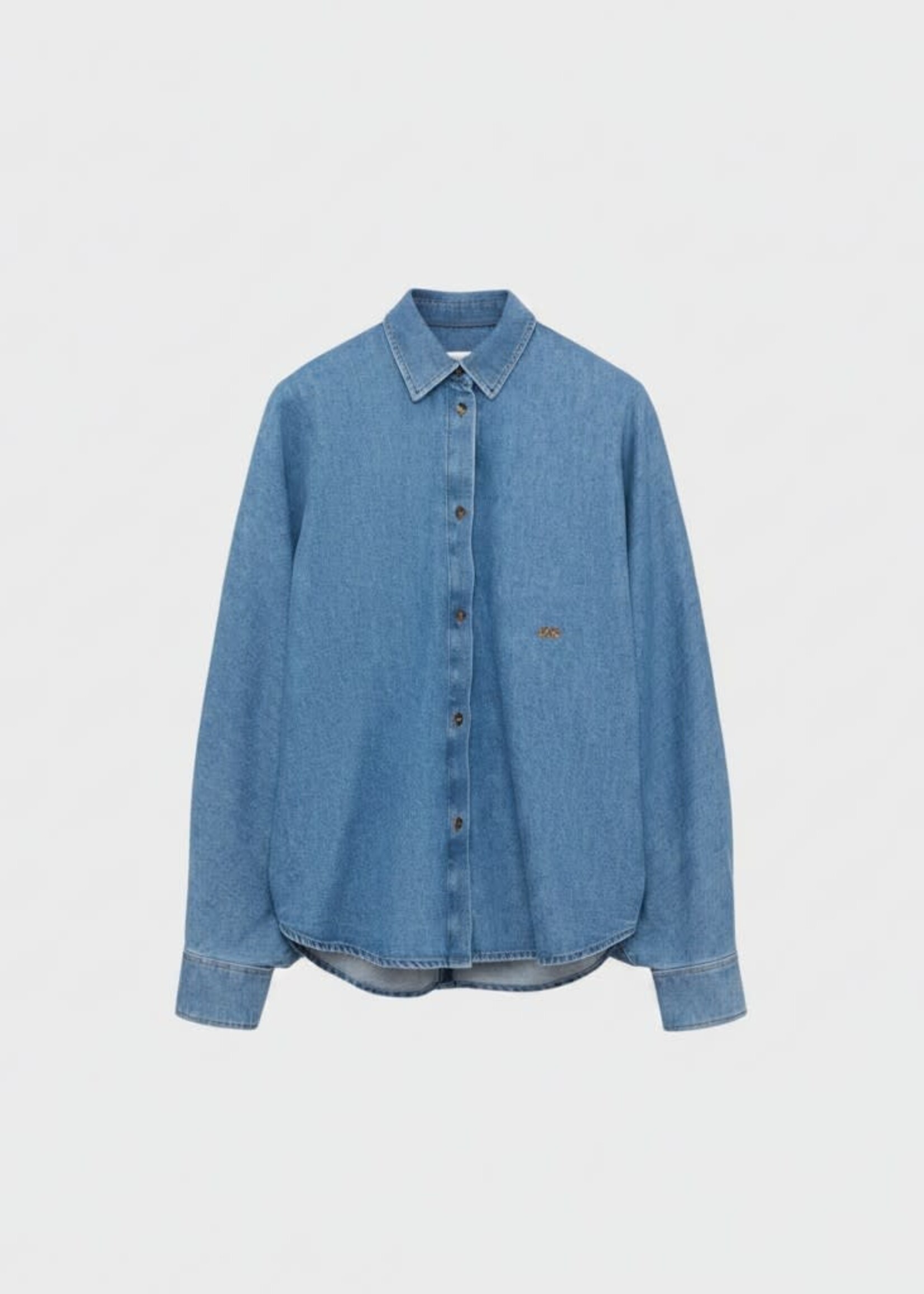 Loewe Loewe Shirt, Blue, Oversized Denim Shirt In Light Blue
