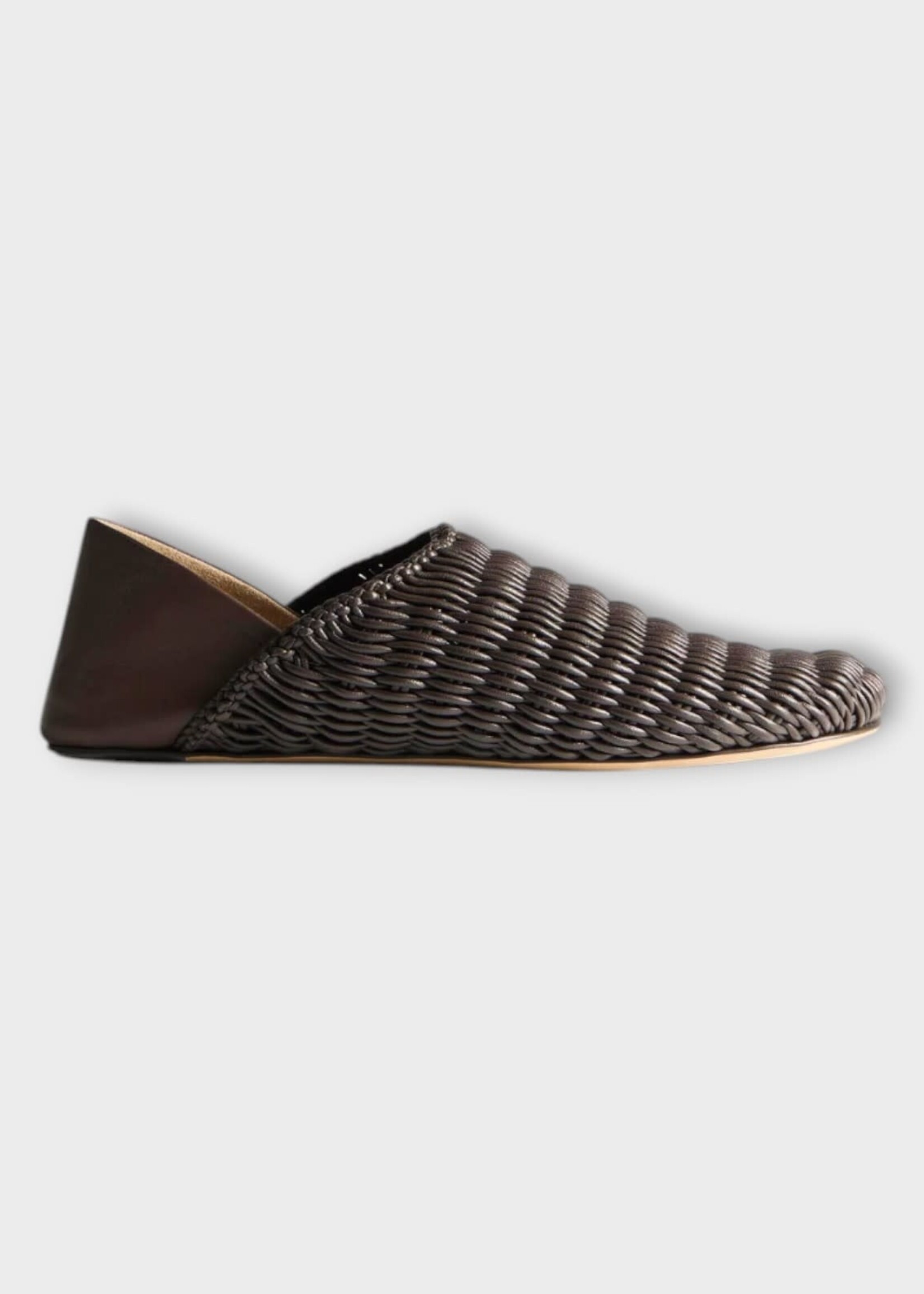 J.W. Anderson J.W.Anderson Slippers, Brown, Leather Slipper Mule In Chocolate Brown